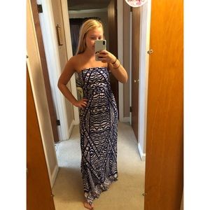 Sevengate Blue and White Maxi Dress